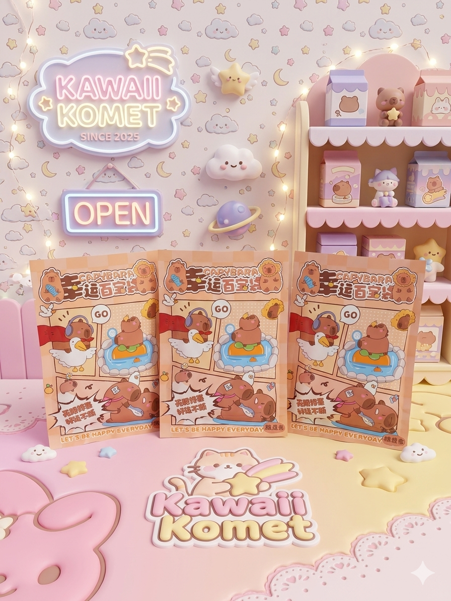 4 x Capybara Stationery Blind Bags, Total items 32-40pcs