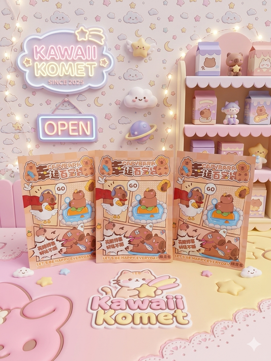 4 x Capybara Stationery Blind Bags, Total items 32-40pcs